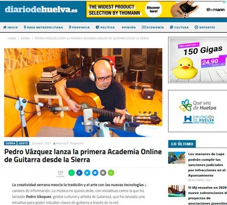 Pedro Vázquez lanza la primera academia Online de Guitarra